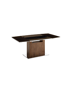 Casabianca Olivia Motorized Extendable Table, Smoked Glass