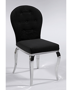 Chintaly Teresa Side Chair with Oval Back, Black