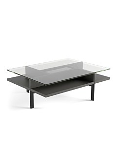 BDI Terrace 1152 Rectangular Coffee Table, Charcoal Stained Ash