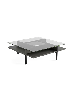 BDI Terrace 1150 Square Coffee Table, Charcoal Stained Ash