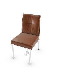 Calligaris Romy Upholstered Chair With Embossed Metal Base