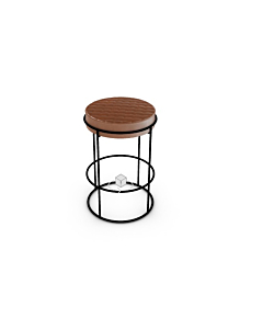 Calligaris Atollo Stool With Upholstered And Quilted Seat And Metal Frame