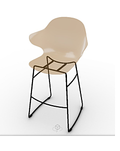 Calligaris Saint Tropez Stool With Polycarbonate Seat Shell And Metal Base