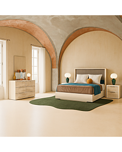ALF Tullia Bedroom Set – Travertine Eco-Stone & Champagne High Gloss