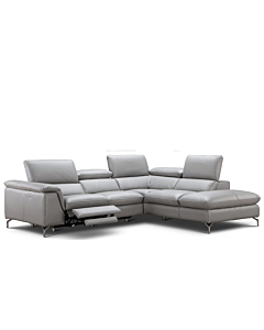 Cortex Viola Leather Sectional with Recliner