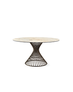 Calligaris Vortex CS4108-FD140 Dining Table With Round Top And Central Metal Base | Made to Order