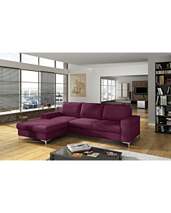 Cortex Lens Sleeper Sectional Sofa, Left Facing Chaise, Cherry