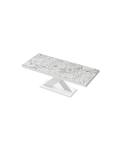 Cortex Xenon Dining Table, White Venatino Top