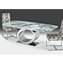 Stone International Eye Dining Table with Thin Beveled Edge Top