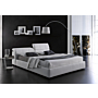 Tower Modern Storage Bed in White Eco-Leather by J&M Furniture