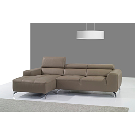 A978b Top Grain Leather Sectional Sofa with Adjustable Headrest