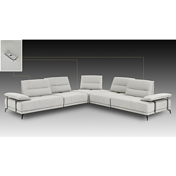 Eleganto 5 pc Sectional with Power Motion Backrests, Frost Gray Fabric