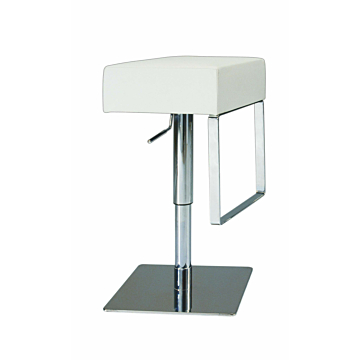 Chintaly 0811 Adjustable Swivel Bar Stool, White