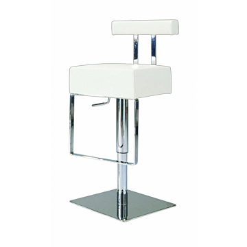 Chintaly 0812 Adjustable Swivel Bar Stool, White