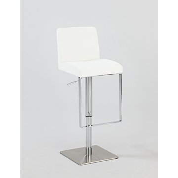 Chintaly 0813 Adjustable Swivel Bar Stool, White