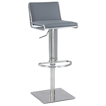 Chintaly 0896 Adjustable Swivel Bar Stool, Gray