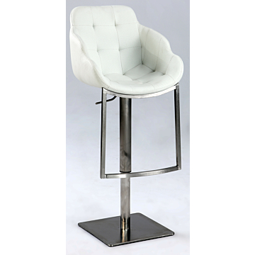 Chintaly 0899 Adjustable Swivel Bar Stool, White