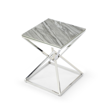 Pyramid End Table, Ceramic Gray Gloss | Creative Furniture