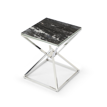 Pyramid End Table, Ceramic Dark Gray Gloss | Creative Furniture