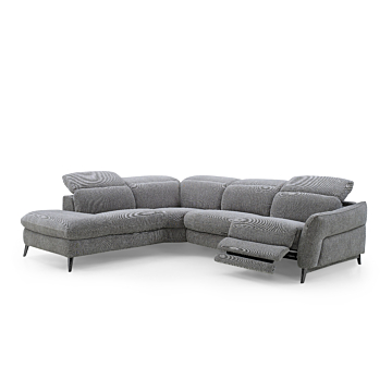 Swan Fabric Sectional with Two Recliners, Wild Dove| Creative Furniture