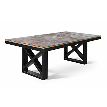 Cortex Kanto-T Glass Top Solid Wood Dining Table