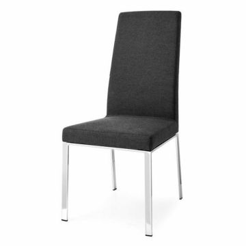 Calligaris Bess CS1367 Padded Upholstered Chair with High Back and Metal Base| Made to Order