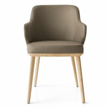 Calligaris Foyer CS-1889 Upholstered Armchair with Wooden Base | Made to Order
