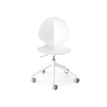 Calligaris Basil Swivel Plastic Chair Height Adjustable with Aluminum Base On Casters
