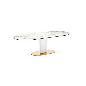 Calligaris Cameo 4124-FE200 modern table with a non-extending elliptical top | Made to Order