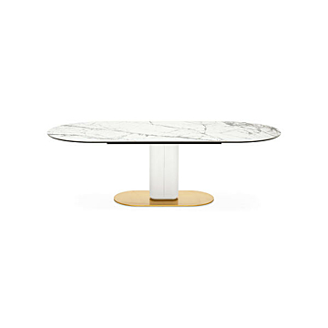 Calligaris Cameo 4124-FE250 modern table with a non-extending elliptical top | Made to Order