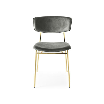 Calligaris Fifties Chair with Padded Seat and Back, Metal Frame | Made to Order