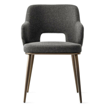 Calligaris Foyer CS-1897 Upholstered Open-Back Armchair with Metal Base | Made to Order