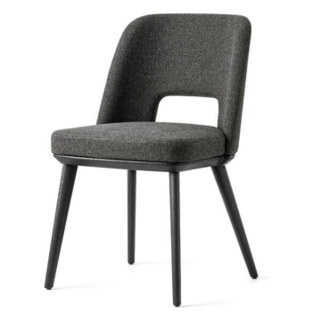 Calligaris Foyer CS-1899 Upholstered Open-Back Chair with Wooden Base | Made to Order