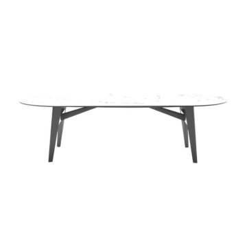 Calligaris Abrey 98" table with a non-extending elliptical top | Made to Order