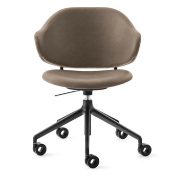 Calligaris Holly upholstered 360° swivel armchair with casters | Made to Order