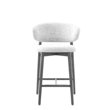 Calligaris Oleandro CS-2035 upholstered stool with wooden base | Made to Order
