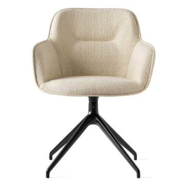 Calligaris Cocoon CS2077 Padded Swivel Armchair with Aluminum Base and Automatic Return | Made to Order