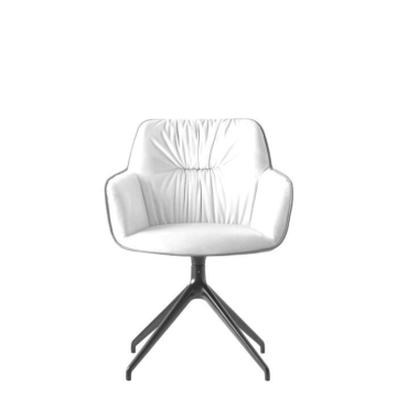 Calligaris Cocoon CS2085 Two-tone Armchair with Plush Seat. 360° Swivel| Made to Order