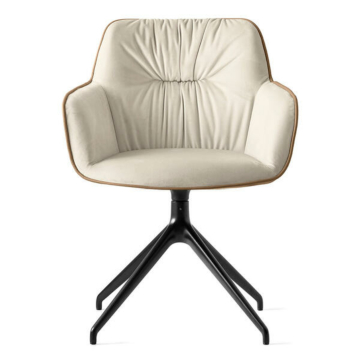 Calligaris Cocoon CS2085 Two-tone Armchair with Plush Seat. 180° Swivel-Return | Made to Order