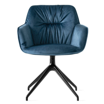 Calligaris Cocoon CS2085-MTO Armchair with Aluminum Base and Automatic Return. 180° Swivel-Return | Made to Order