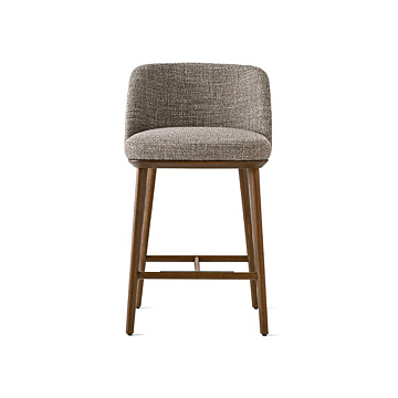 Calligaris Foyer CS-2072 modern counter stool with padded seat and wooden base | Made to Order