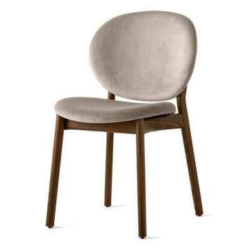 Calligaris Ines CS-2079 Upholstered Chair with Wooden Frame | Quick Ship