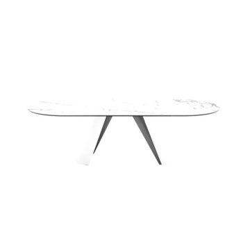 Calligaris Apian 4132-FE250 Modern dining table with oval top and metal base | Made to Order