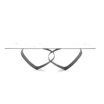Calligaris Breeze 4143-FR250 Table with Rectangular Top and Metal Base | Made to Order