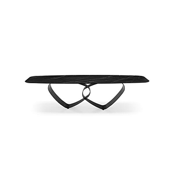 Calligaris Breeze 4143-FB300 Table with Elliptical Top and Metal Base | Made to Order