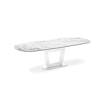 Calligaris Orbital 4145-FS260 modern table with elliptical top | Made to Order