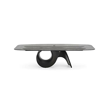 Calligaris Seashell 4141-FB300 table with elliptical top and concrete base | Quick Ship