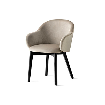 Calligaris Holly Fab CS-2206 Upholstered chair with wooden base | Quick Ship