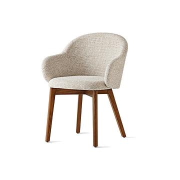 Calligaris Holly Fab CS-2206 Upholstered chair with wooden base | Made to Order
