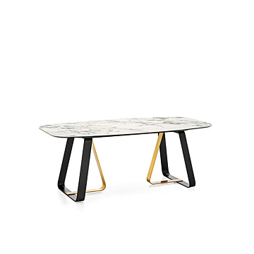 Calligaris Sunshine 4128-FB200 table with elliptical top and metal base